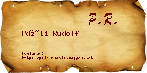 Péli Rudolf névjegykártya
